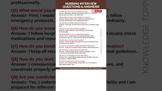 Nursing Interview Questions And Answers - Most Important