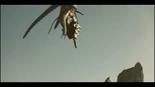 Flying serpent eating a tree - Raised By Wolves Season 2 episode 7