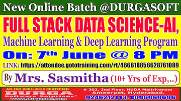 FULL STACK DATA SCIENCE-AI Online Training @ DURGASOFT