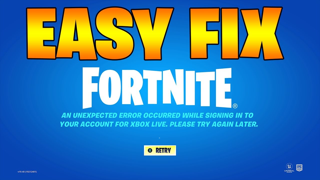 gnist Oh Tøm skraldespanden How to fix An Unexpected Error Occurred While Signing In Fortnite (How to  fix Servers Offline) - YouTube