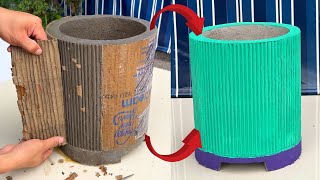 Amazing Creative Ideas - Design Beautiful Cement Flower Pot From Old Carton Box by Construction - Products Cement 9,733 views 9 months ago 10 minutes, 26 seconds