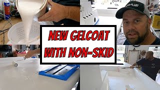 HOW TO APPLY NEW GELCOAT WITH NONSKID TRICKS AND TIPS  Shoalwater Gets A New NonSkid Deck & Floor
