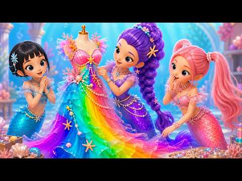 Rumi vs Mira vs Zoey Mermaid Dress Up Challenge!🧜‍♀️ Fashion Glow up Contest👑✨