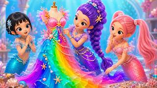 Rumi vs Mira vs Zoey Mermaid Dress Up Challenge!🧜‍♀️ Fashion Glow up Contest👑✨ screenshot 5