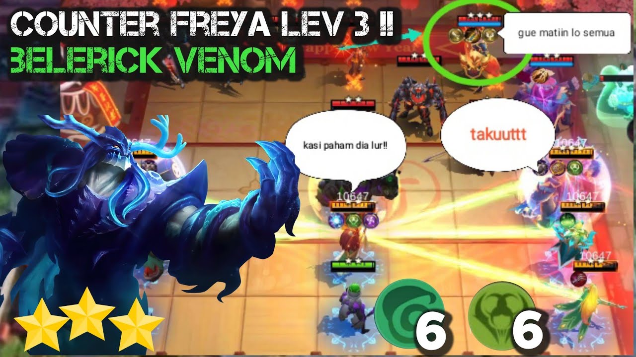 COUNTER FREYA LEVEL 3 MAGIC CHESS||COMBO MAGIC CHESS TERKUAT 2021||COMBO 6 VENOM 6 NATURE SPIRIT||