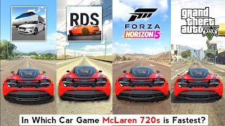 McLaren 720s Top Speed in 3D Driving Class, Real Driving School, Forza Horizon 4 & 5, GTA 5 screenshot 4