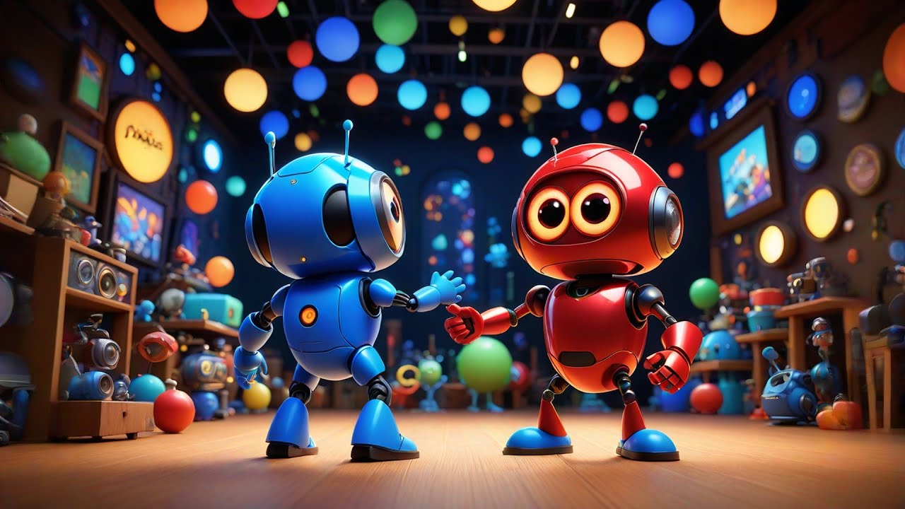 Two Spinning Robots Sing a Song + More Nursery Rhymes & Kids Songs