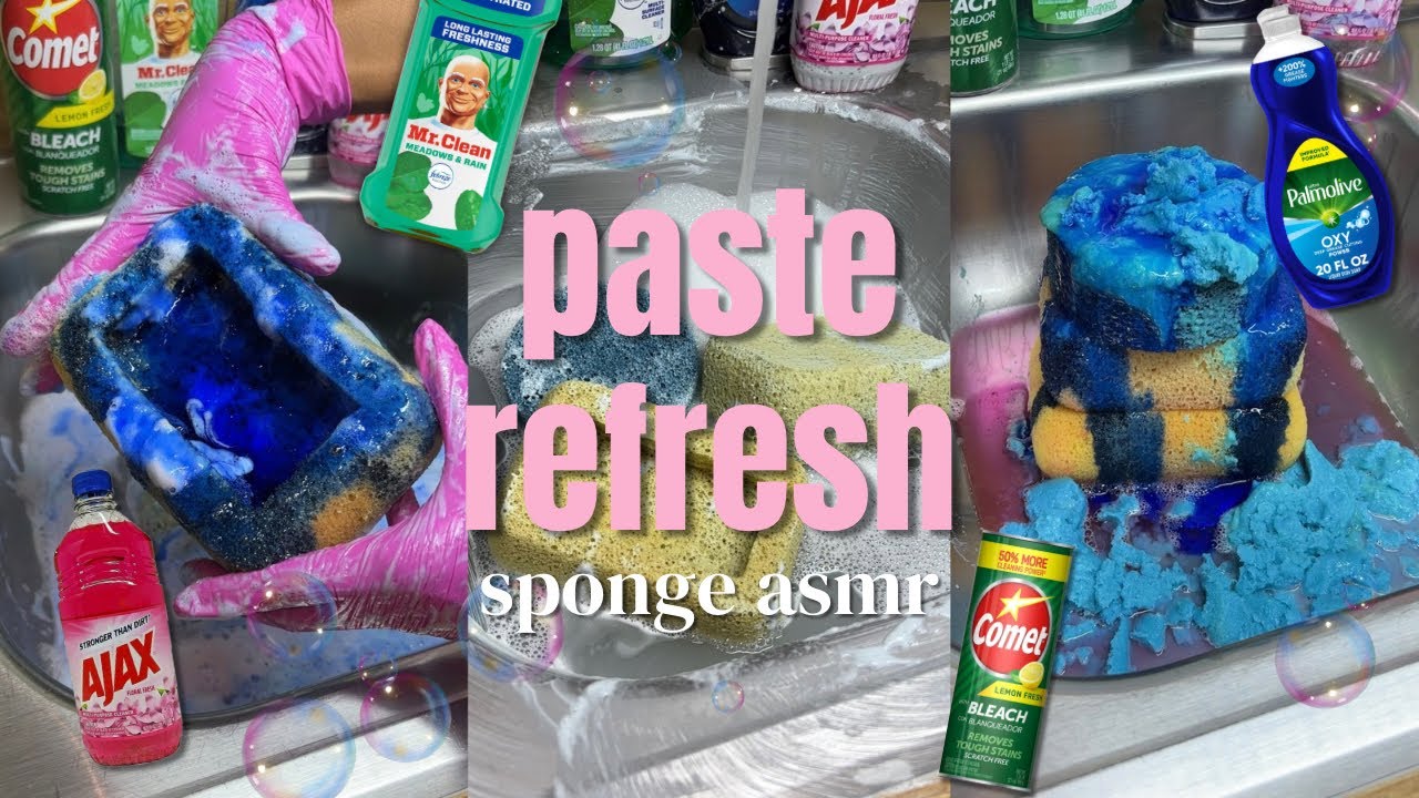 Paste Refresh Sponge ASMR ♻️🧺🩷🌺