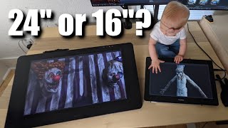 Kamvas Pro 16' vs. Cintiq Pro 24' | What size is better?