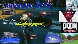 Intel Arc A770 GPU, Benchmarks, Gaming can it run Crysis? Yes. Paired with Intel 11900K