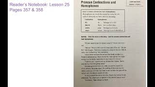 Reader’s Notebook: Lesson 25 Pages 357 & 358