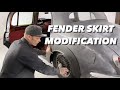 MODIFYING FENDER SKIRTS (SPATS) TO FIT WIDENED REAR END