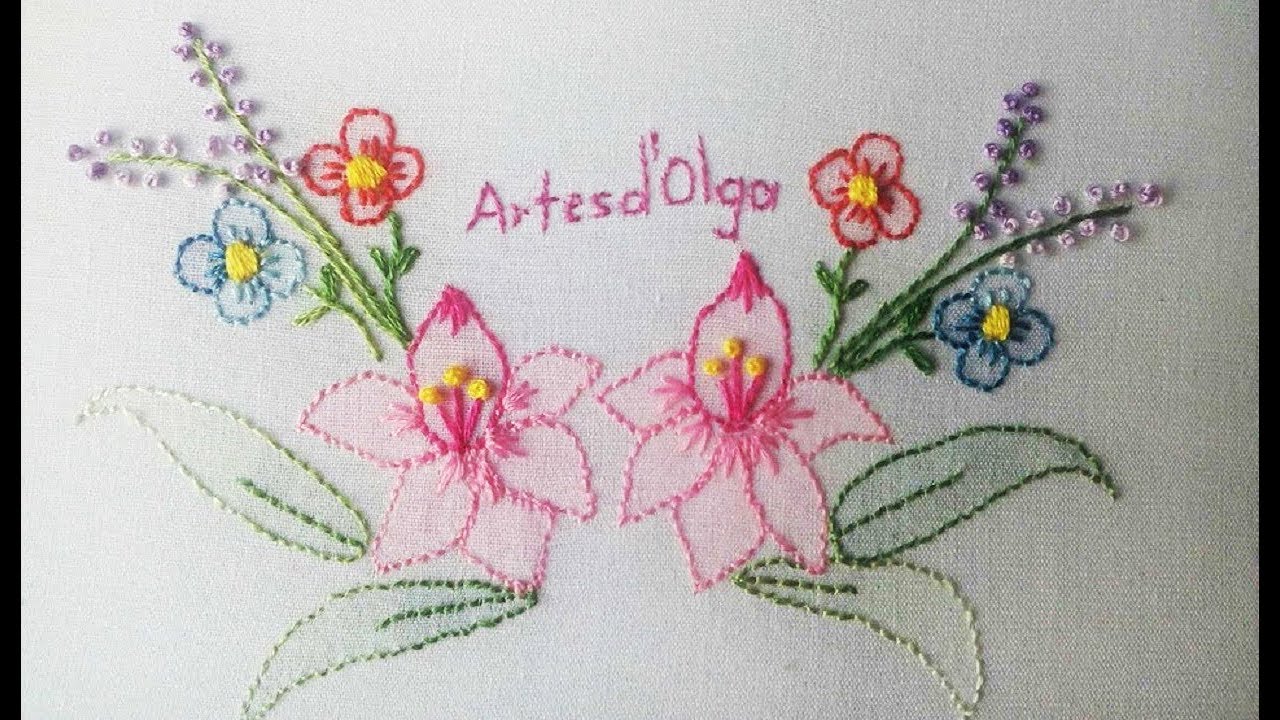 Shadow Flower Embroidery | Flores en Punto de Sombra | Hand Embroidery Tutorial by Artesd'Olga