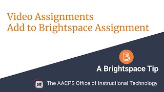 Add Video Assignment to Brightspace Assignment
