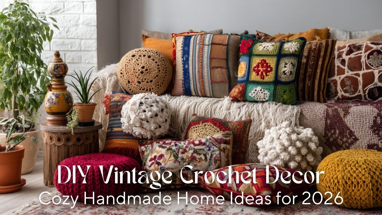Идеи винтажного вязаного декора на 2026 год | Уютные аксессуары для дома, сделанные своими руками