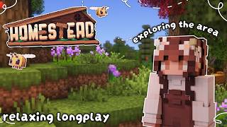 Exploring in Cozy Minecraft Homestead | A Relaxing Minecraft Longplay 🐝