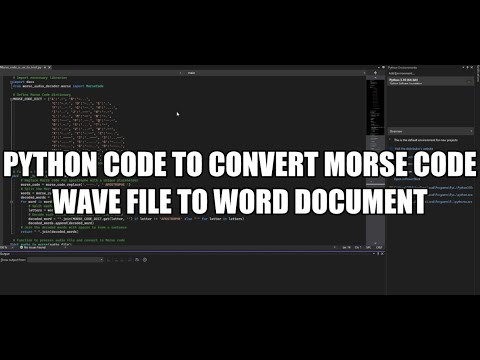 Python code to convert Morse code wave file to word document