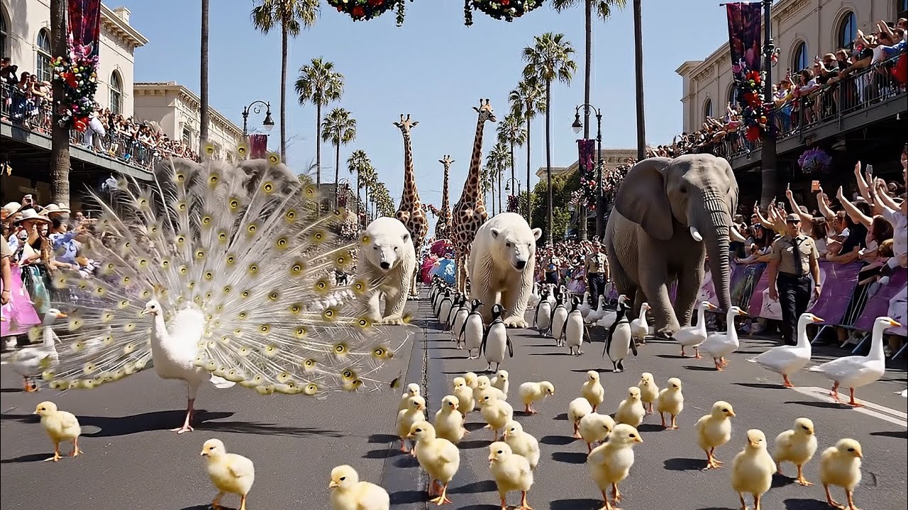 REAL Animals Take Over California Streets | Massive Wildlife Parade in 4K Ultra HD