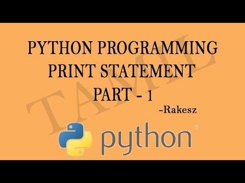 Python Programming Tutorial in Tamil | Part - 1 | Programming With Rakesz