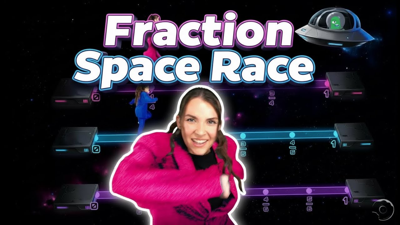 Fraction Space Race | Comparing Fractions on a Number Line Song