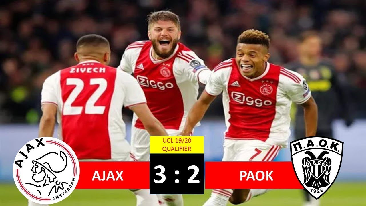 AJAX VS PAOK  3-2 UCL Qualifiers 19/20 highlights