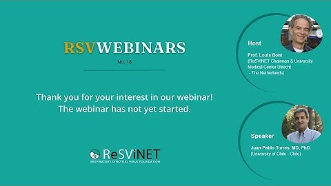 ReSViNET RSV Webinar - Effectiveness of RSV prevention strategies recent data