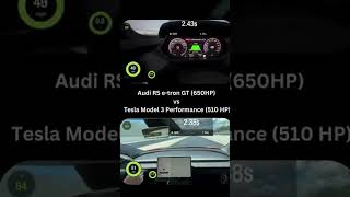 RACING Audi RS E Tron GT 650 HP vs Tesla Model 3 Performance 510 HP