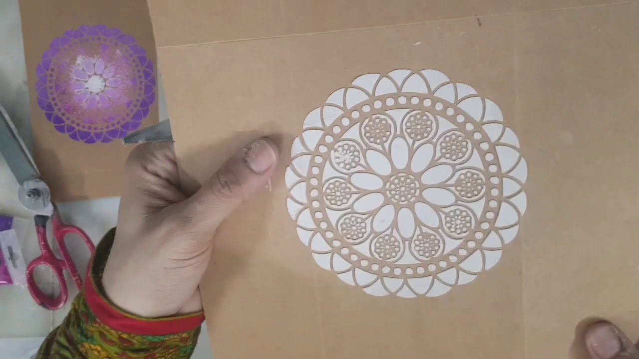 Stenceling techniques with acrylics and texture paste.