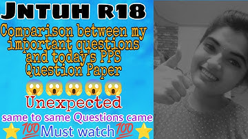 #jntuh #r18 #pps #my #importentquestions #and #today  #questionpaper #100percent #75 #percent #same