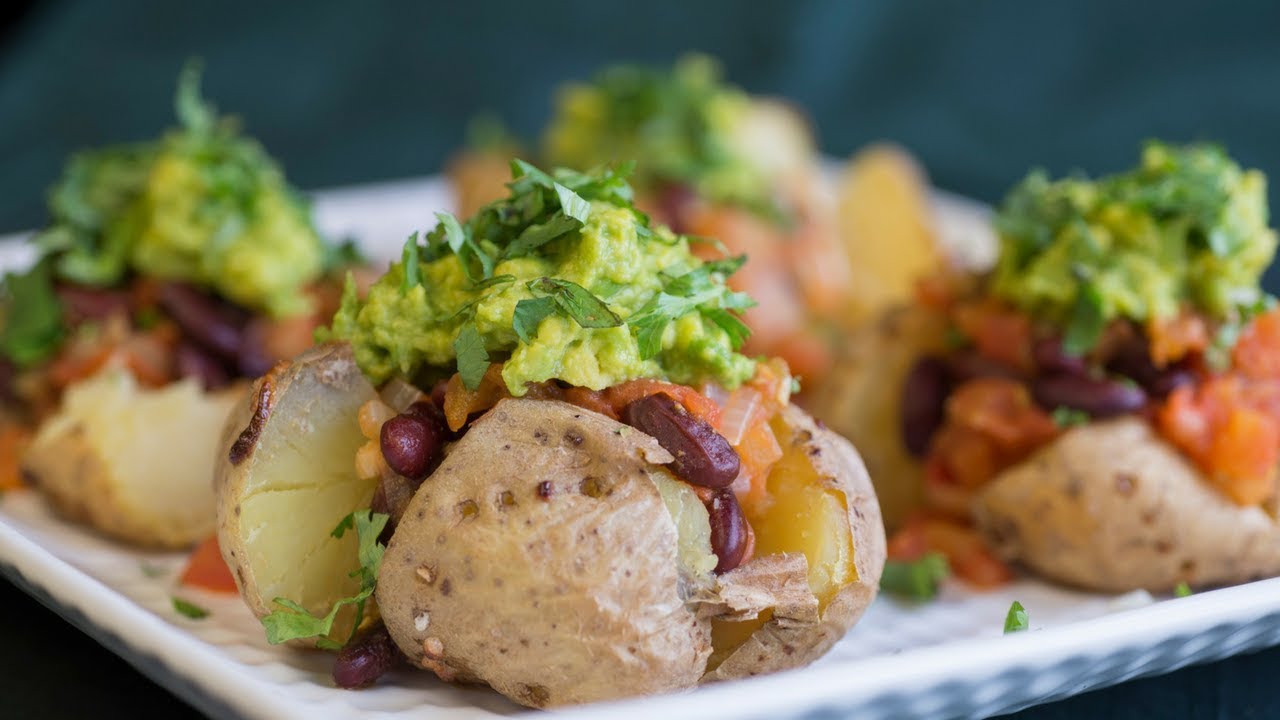 Jacket Potatoes with Chilli Beans & Avocado YouTube