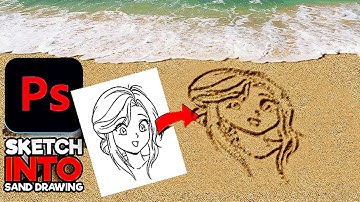 How Turn Sketch Into Sand Drawing in Photoshop   Photoshop Tutorial
