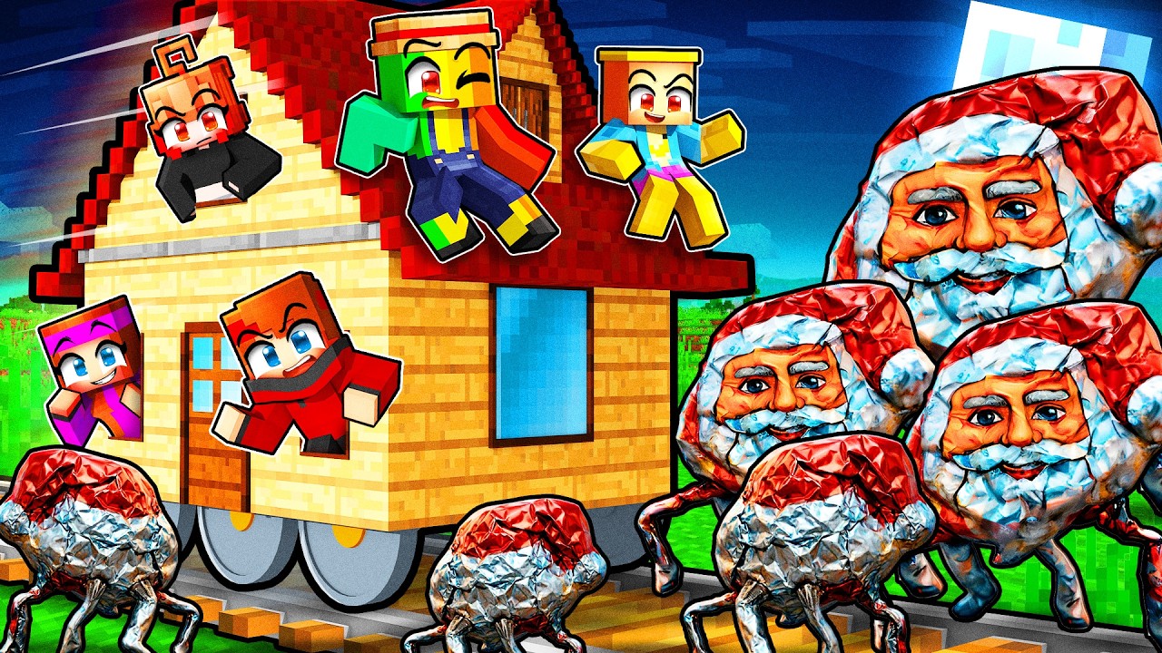 J'ai CONSTRUIT un Train de GUERRE pour Affronter 10 000 GOO GOO GAGA sur Minecraft !