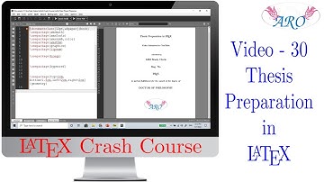 LaTeX Crash Course in Tamil, Thesis Preparation in LaTeX, How to prepare Maths Thesis in LaTeX,