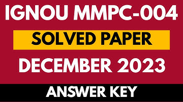 IGNOU MMPC-004 December 2023 Full Solved Exam Paper | Accounting for Managers | MBA | Hindi