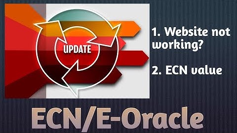 Updates in ECN/E-Oracle/FOMEX
