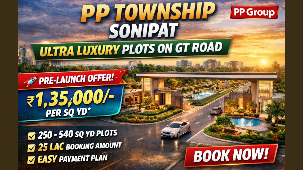 PP Township In Sonipat | Ultra Luxury Township On GT- Highway | Pre Launch 🚀 Plots 