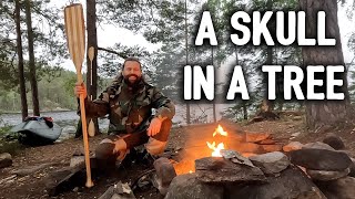 We Found a Skull In a Tree - Canoe Bushcraft Adventure in Sweden