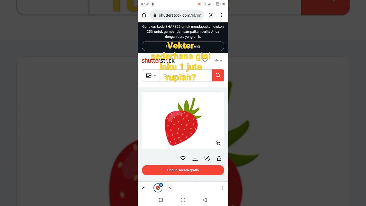 1 vektor saja laku 1 juta rupiah