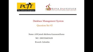DBMS Question Set 43