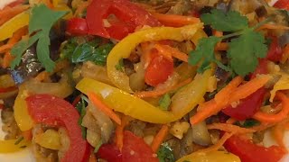 САЛАТ С БАКЛАЖАНОМ И БОЛГАРСКИМ ПЕРЦЕМ ! Salad with eggplant and bell pepper ! кулинарный канал