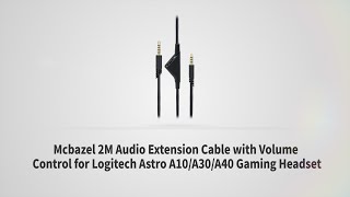 Mcbazel 2M Audio Extension Cable with Volume Control for Logitech Astro Gaming Headset A10/A30/A40