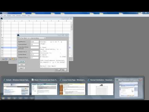 One-Sample-Mean Hypothesis Test With Statdisk (2)