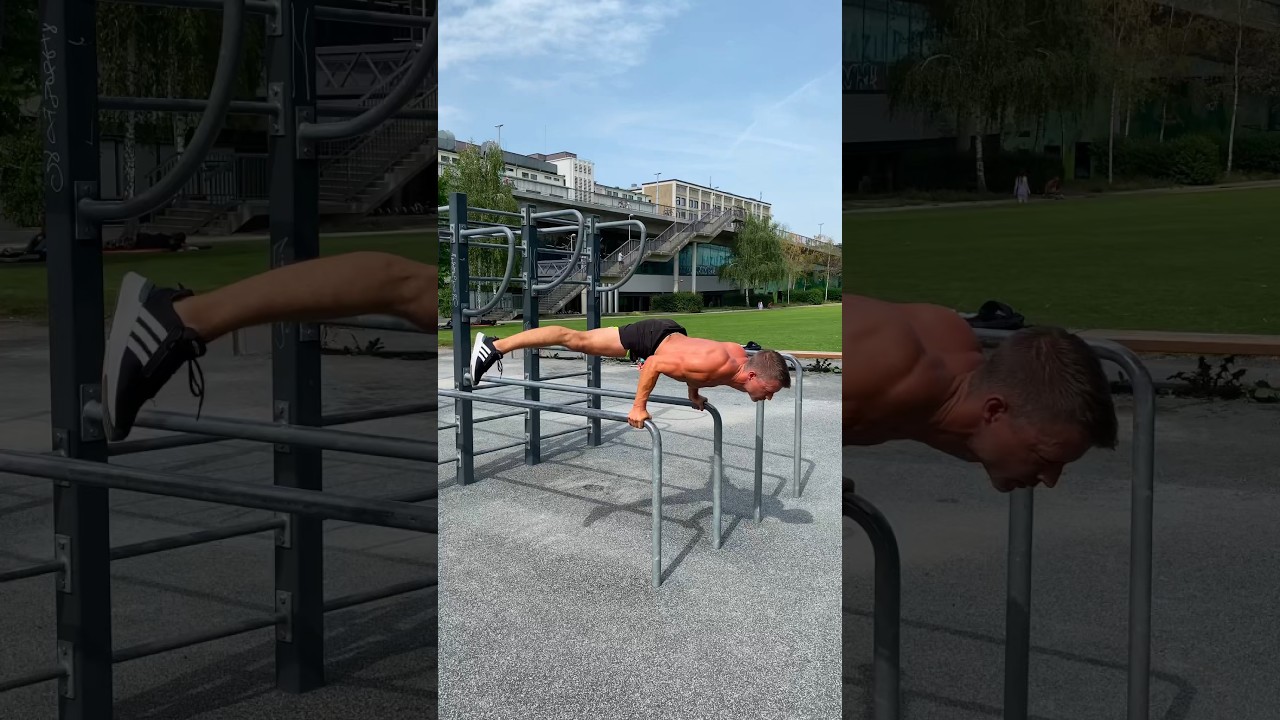 Great day at Calisthenics park in Basel, Switzerland. Lift to handstand to bent arm straddle planche
