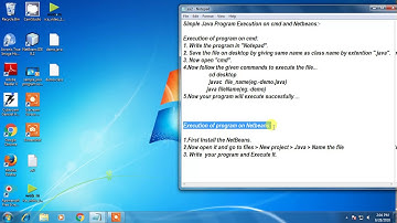 Execution of Simple Java Program On Command Prompt and NetBeans.