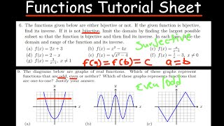 Functions Practice Problems - Tutorial Sheet Full Solutions