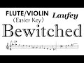 BEWITCHED Laufey Flute Violin Easier Key Sheet Music Backing Track Partitura mp3