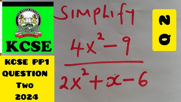 KCSE 2024 MATHEMATICS PAPER 1 QUESTION 2