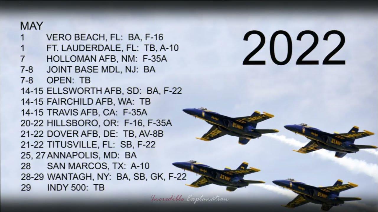 Schedule Air Show United States Air Force Thunderbirds and Blue Angels