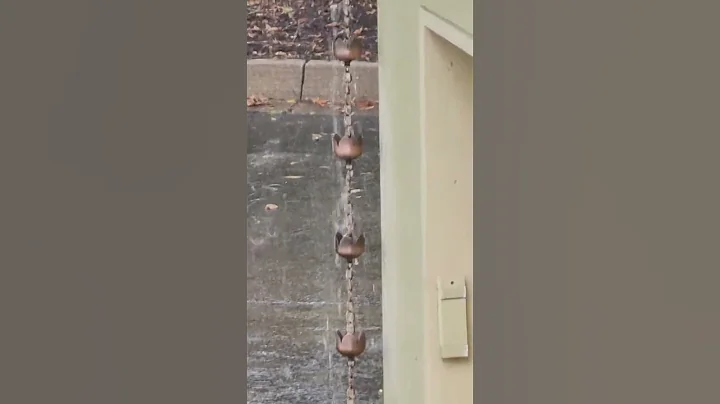 Rain Chain in action (needs adjusting)