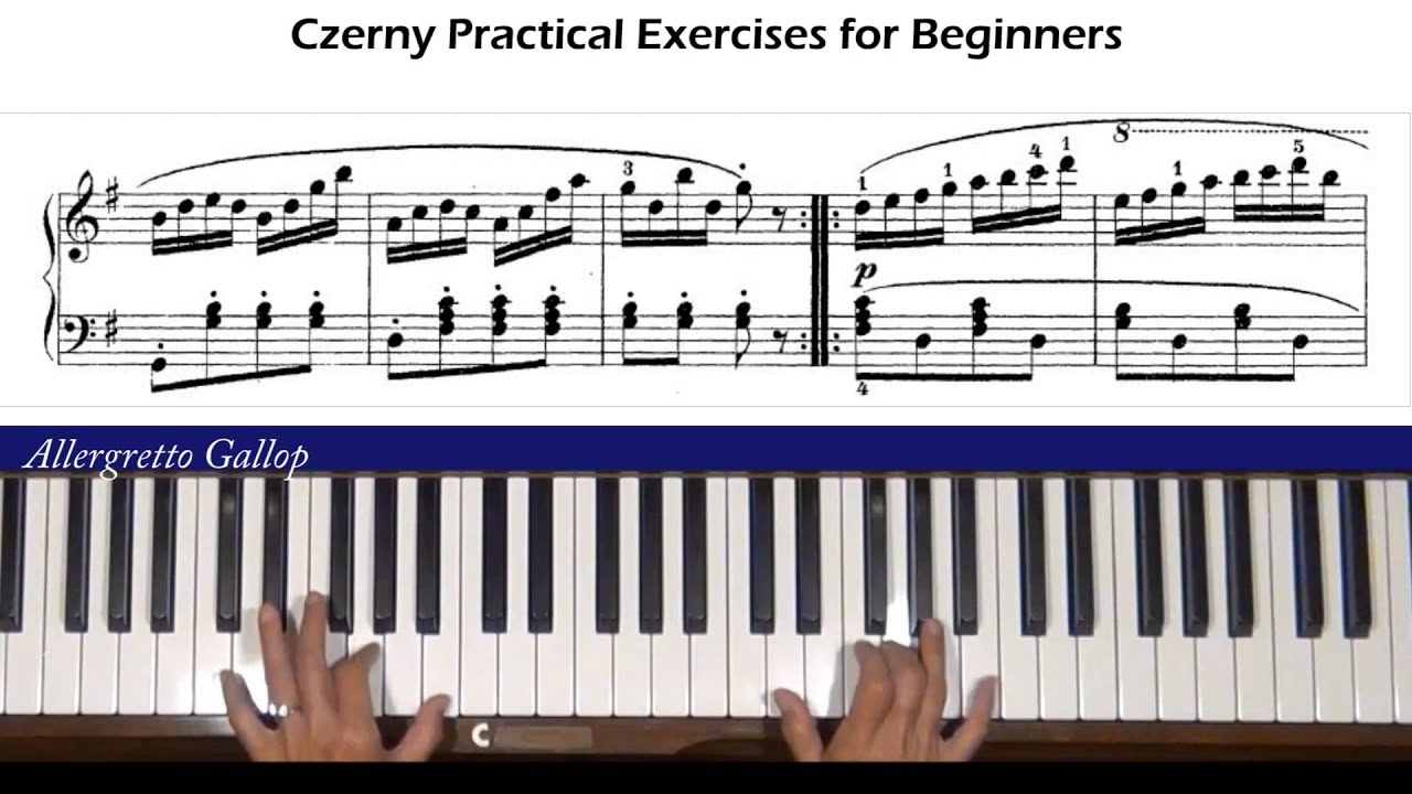 Czerny Practical Exercises for Beginners Op. 599, No. 89 Piano Tutorial ...
